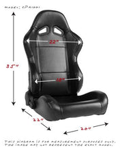 Load image into Gallery viewer, 359.00 Cipher Auto Leatherette Seats (Black - Sold as a Pair - Reclining) CPA1001PBK - Redline360 Alternate Image