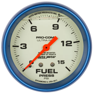 107.95 AutoMeter Ultra-Nite Mechanical Liquid Filled Fuel Pressure Gauge (2 5/8") 4211 - Redline360