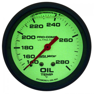 182.31 Autometer Ultra-Nite Series 6 Ft. Mechanical Liquid Filled Oil Temperature Gauge (2-5/8") 4241 - Redline360