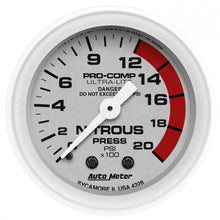 Load image into Gallery viewer, 146.99 AutoMeter Ultra-Lite Series Mechanical Nitrous Pressure Gauge (0-2000 PSI) Gloss White - 4328 - Redline360 Alternate Image