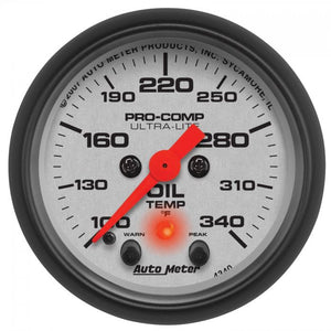 248.39 Autometer Ultra-Lite Series Stepper Motor Oil Temperature Gauge (2-1/16") Matte Black - 4340 - Redline360