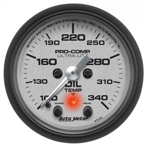 248.39 Autometer Ultra-Lite Series Stepper Motor Oil Temperature Gauge (2-1/16") Matte Black - 4340 - Redline360
