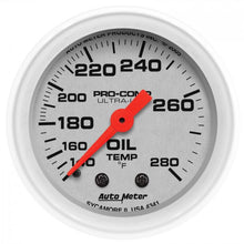 Load image into Gallery viewer, 123.79 Autometer Ultra-Lite Series Mechanical Oil Temperature Gauge (2-1/16&quot;) Gloss White - 4341 - Redline360 Alternate Image