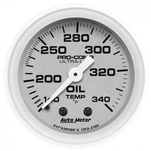 130.97 Autometer Ultra-Lite Series Mechanical Oil Tank Temperature Gauge (2-1/16") Gloss White - 4346 - Redline360