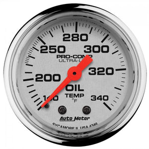 130.97 Autometer Ultra-Lite Series Mechanical Oil Tank Temperature Gauge (2-1/16") Chrome - 4346 - Redline360