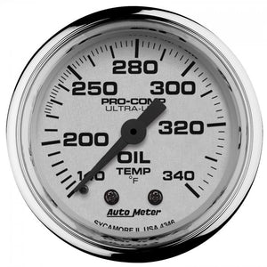 130.97 Autometer Ultra-Lite Series Mechanical Oil Tank Temperature Gauge (2-1/16") Chrome - 4346 - Redline360