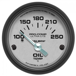 85.11 Autometer Ultra-Lite Series Air-Core Oil Temperature Gauge (2-1/16") Matte Black - 4347 - Redline360