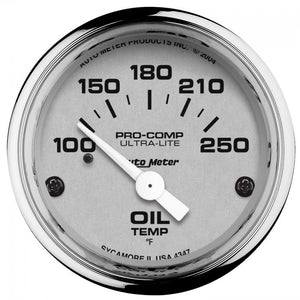85.11 Autometer Ultra-Lite Series Air-Core Oil Temperature Gauge (2-1/16") Chrome - 4347 - Redline360