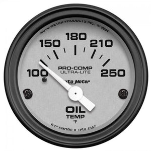 85.11 Autometer Ultra-Lite Series Air-Core Oil Temperature Gauge (2-1/16") Monster Bezel Matte Black - 4347 - Redline360