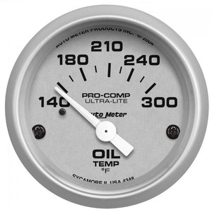 82.80 Autometer Ultra-Lite Series Air-Core Oil Temperature Gauge (2-1/16") Brushed Aluminum - 4348 - Redline360