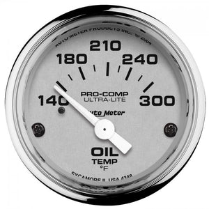 87.80 Autometer Ultra-Lite Series Air-Core Oil Temperature Gauge (2-1/16") Chrome - 4348 - Redline360