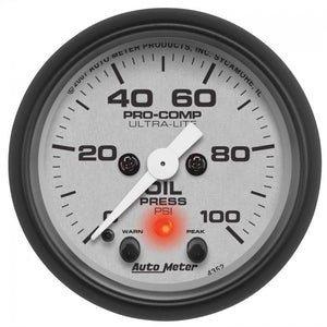 312.77 Autometer Ultra-Lite Stepper Motor Oil Pressure Gauge (2-1/16") Matte Black - 4352 - Redline360