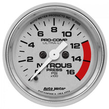 Load image into Gallery viewer, 311.31 AutoMeter Ultra-Lite Series Stepper Motor Nitrous Pressure Gauge (0-1600 PSI) Bright Anodized Silver - 4374 - Redline360 Alternate Image