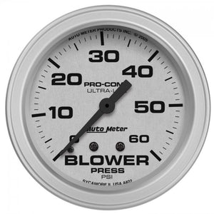 115.76 Autometer Ultra-Lite Blower Pressure Gauge (2-5/8") Monster Bevel Brushed Silver - 4402 - Redline360