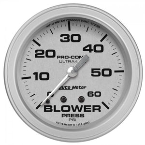 115.76 Autometer Ultra-Lite Blower Pressure Gauge (2-5/8") Monster Bevel Brushed Silver - 4402 - Redline360