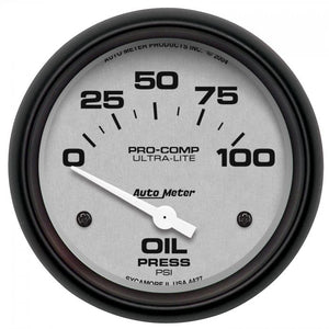 128.21 Autometer Ultra-Lite Air-Core Oil Pressure Gauge (2-5/8") Matte Black - 4427 - Redline360