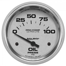 Load image into Gallery viewer, 128.21 Autometer Ultra-Lite Air-Core Oil Pressure Gauge (2-5/8&quot;) Bright Anodized Silver - 4427 - Redline360 Alternate Image