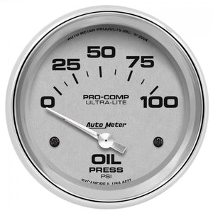 128.21 Autometer Ultra-Lite Air-Core Oil Pressure Gauge (2-5/8") Chrome - 4427 - Redline360