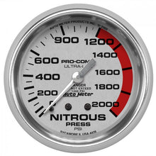 Load image into Gallery viewer, 151.80 AutoMeter Ultra-Lite Series Mechanical Nitrous Pressure Gauge (0-2000 PSI) Bright Anodized Silver - 4428 - Redline360 Alternate Image