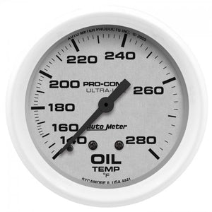 151.40 Autometer Ultra-Lite Series Mechanical Oil Temperature Gauge (2-5/8") Gloss White - 4441 - Redline360