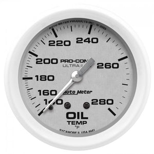 151.40 Autometer Ultra-Lite Series Mechanical Oil Temperature Gauge (2-5/8") Gloss White - 4441 - Redline360