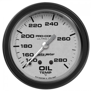 151.40 Autometer Ultra-Lite Series Mechanical Oil Temperature Gauge (2-5/8") Monster Bezel Matte Black - 4441 - Redline360