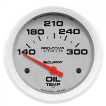 Load image into Gallery viewer, 103.80 Autometer Ultra-Lite Series Air-Core Oil Temperature Gauge (2-5/8&quot;) Gloss White - 4447 - Redline360 Alternate Image