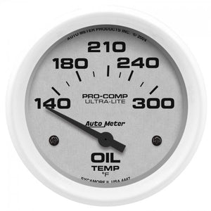 103.80 Autometer Ultra-Lite Series Air-Core Oil Temperature Gauge (2-5/8") Gloss White - 4447 - Redline360
