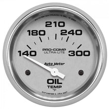 Load image into Gallery viewer, 103.80 Autometer Ultra-Lite Series Air-Core Oil Temperature Gauge (2-5/8&quot;) Bright Anodized Silver - 4447 - Redline360 Alternate Image