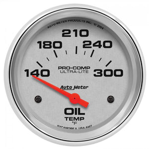 103.80 Autometer Ultra-Lite Series Air-Core Oil Temperature Gauge (2-5/8") Chrome - 4447 - Redline360