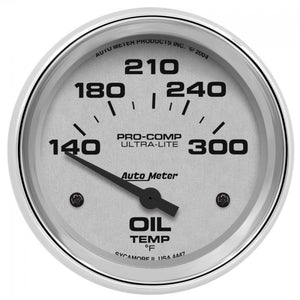 103.80 Autometer Ultra-Lite Series Air-Core Oil Temperature Gauge (2-5/8") Chrome - 4447 - Redline360