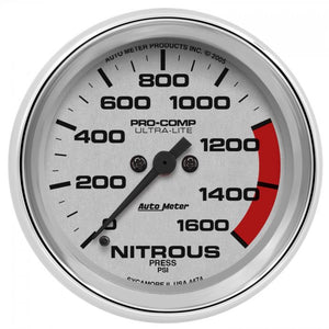 324.93 AutoMeter Ultra-Lite Series Stepper Motor Nitrous Pressure Gauge (0-1600 PSI) Chrome - 4474 - Redline360