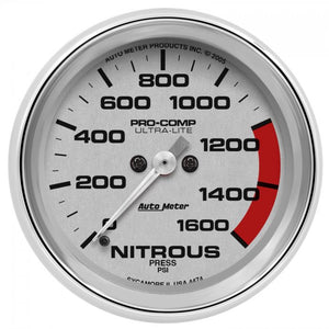 324.93 AutoMeter Ultra-Lite Series Stepper Motor Nitrous Pressure Gauge (0-1600 PSI) Chrome - 4474 - Redline360