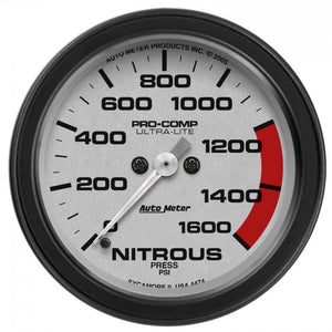 324.93 AutoMeter Ultra-Lite Series Stepper Motor Nitrous Pressure Gauge (0-1600 PSI) Monster Bevel Matte Black - 4474 - Redline360