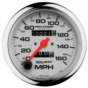 174.16 Autometer Ultra-Lite Series Mechanical Speedometer Gauge 0-160 MPH (3-3/8") Chrome - 4493 - Redline360