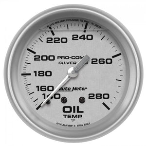 175.46 Autometer Ultra-Lite Series Mechanical Liquid Filled Oil Temperature Gauge (2-5/8") Brushed Aluminum - 4641 - Redline360