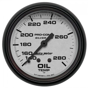 180.46 Autometer Ultra-Lite Series Mechanical Liquid Filled Oil Temperature Gauge (2-5/8") Matte Black - 4641 - Redline360