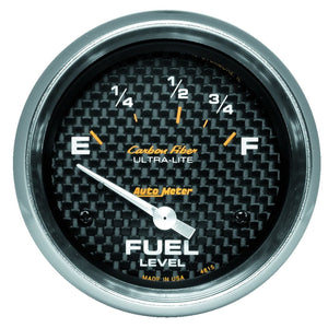 89.95 AutoMeter Carbon Fiber In-Dash Fuel Gauge (2-5/8") - Redline360