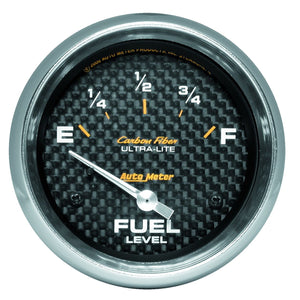 89.95 AutoMeter Carbon Fiber In-Dash Fuel Gauge (2-5/8") - Redline360