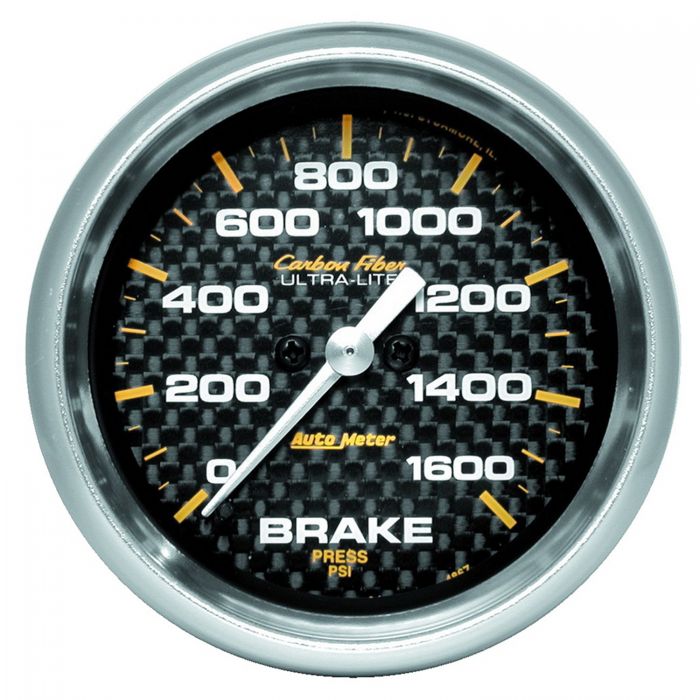 336.83 Autometer Carbon Fiber Digital Stepper Motor Brake Pressure Gauge (2-5/8