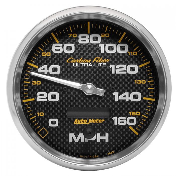 386.14 Autometer Carbon Fiber Series Electric Air-Core Speedometer Gauge 0-160 MPH (5