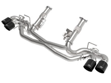 Load image into Gallery viewer, aFe Exhaust Chevy Corvette CB (2020-2022) Mach Force-Xp 304 Stainless Steel without Muffler w/ Quad Tips - Black Tips Alternate Image