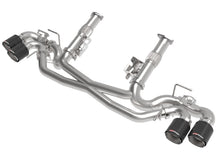 Load image into Gallery viewer, aFe Exhaust Chevy Corvette CB (2020-2022) Mach Force-Xp 304 Stainless Steel without Muffler w/ Quad Tips - Carbon Fiber Tips Alternate Image