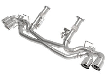 Load image into Gallery viewer, aFe Exhaust Chevy Corvette CB (2020-2022) Mach Force-Xp 304 Stainless Steel without Muffler w/ Quad Tips - Polished Tips Alternate Image