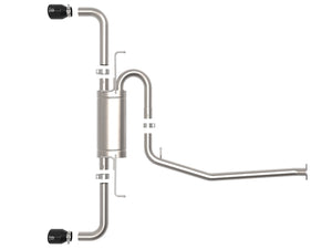 aFe Exhaust Toyota RAV4 (2019-2022) 2.25" to 2.5" Takeda Series in 304 Stainless Steel w/ Dual Tips