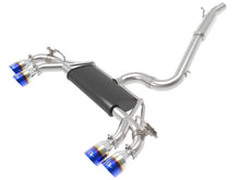 Load image into Gallery viewer, aFe Exhaust VW Golf R (2015-2019) 3" to 2.5" Mach Force-XP Series in 304 Stainless Steel w/ Dual Tips - Blue Flamed Tips Alternate Image