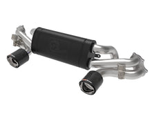 Load image into Gallery viewer, aFe Exhaust Porsche 718 Cayman GT4 (2020-2022) 2.25" to 2.5" Mach Force-XP Series in 304 Stainless Steel w/ Dual Tips - Carbon Fiber Tips Alternate Image