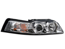 Load image into Gallery viewer, Raxiom Projector Headlights Ford Mustang SN95 (99-04) [Dual LED Halo] Chrome Housing/ Clear Lens or Black Housing/ Smoked Lens Alternate Image