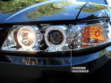 Load image into Gallery viewer, Raxiom Projector Headlights Ford Mustang SN95 (99-04) [Dual LED Halo] Chrome Housing/ Clear Lens or Black Housing/ Smoked Lens Alternate Image