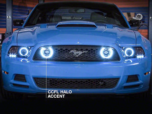 Raxiom Fog Lights Ford Mustang GT (2013-2014) [CCFL Halo] Smoked Lenses